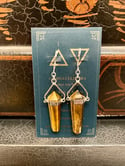 Tiger's Eye Crystal Point Earrings