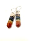 Rainbow Layered Crystal Point Earrings