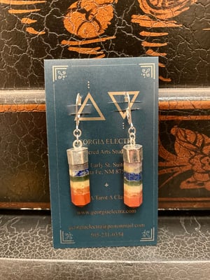 Image of Rainbow Layered Crystal Point Earrings