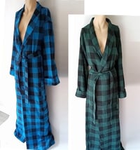 Image 3 of  Tall Flannel Robe, Big n Tall Flannel Bathrobe
