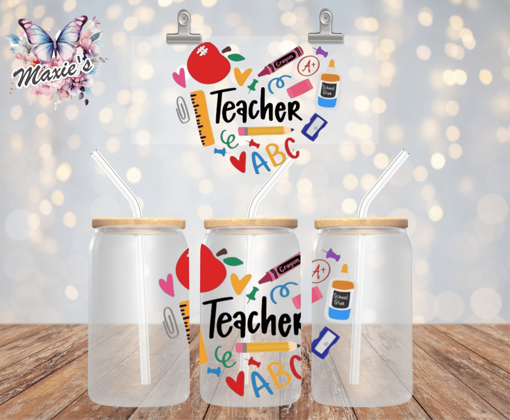 Image of Teacher Graphic Design UVDTF Decal 