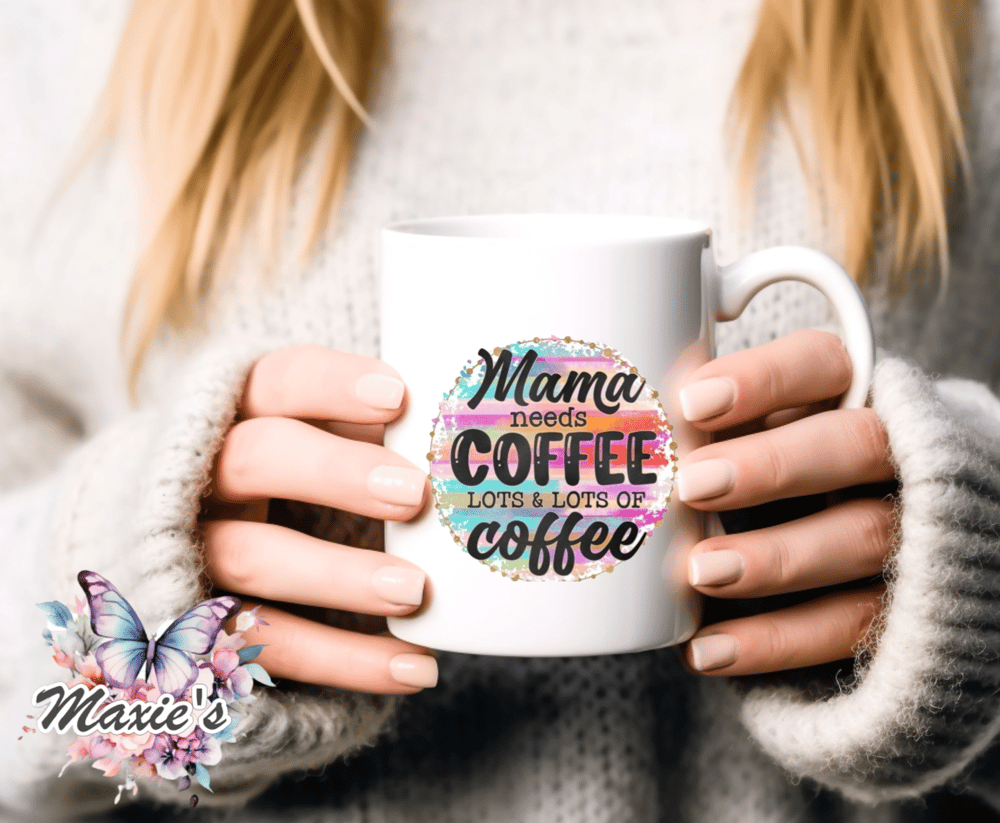 Image of Mama Needs Coffee Graphic UVDTF Decal 