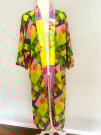 Image 2 of Kimono Vintage 60’s Chiffon Geo Print