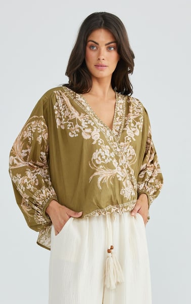 Image of Kandy Top. Empress Olive. By Talisman the Label.