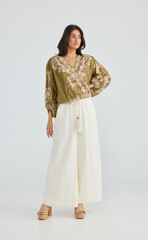 Image of Kandy Top. Empress Olive. By Talisman the Label.