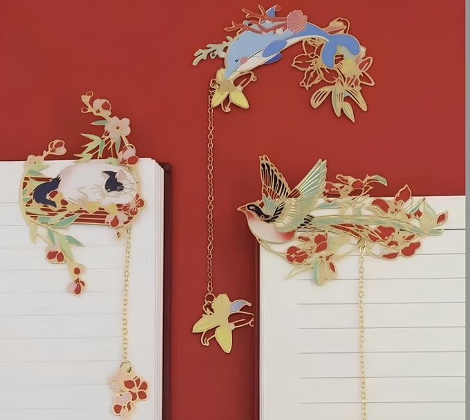 Image of Cute Animals Bookmark(Phoenix, Dolphin, Cat Bookmark)