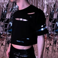 Image 1 of HOLED CROP TOP SILVER