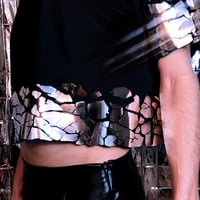 Image 4 of CRACKLED CROP TOP SILVER