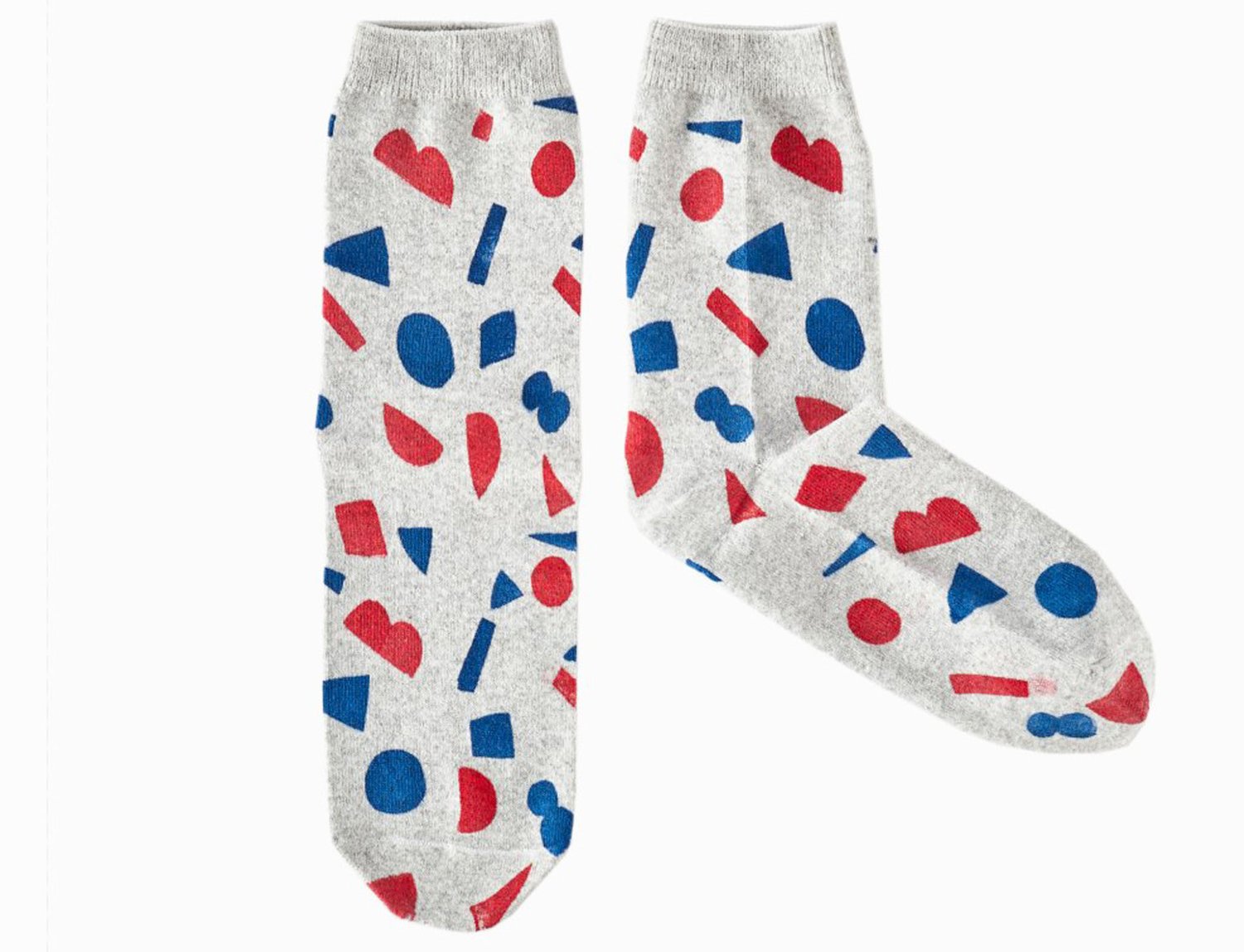 Image of BLUE AND RED SHAPES SOCKS