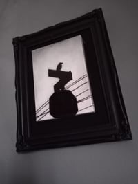 Image 2 of Framed Mini Bird on a Sign Original