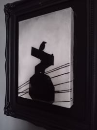 Image 4 of Framed Mini Bird on a Sign Original