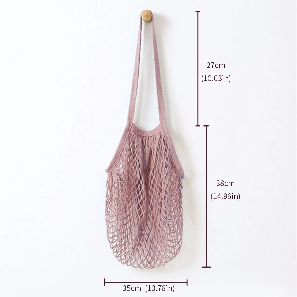 Cotton Mesh Shopping Bag Reusable String Fruit Storage Handbag