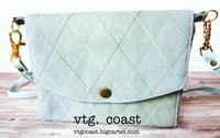 Image 1 of Boathouse Wallet in Pacific Blue Hand Painted Canvas