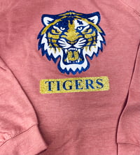 Image 3 of GLITTER TIGER SWEATSHIRT (Light Blue, Heather Gray, Light Gray & Salmon) 
