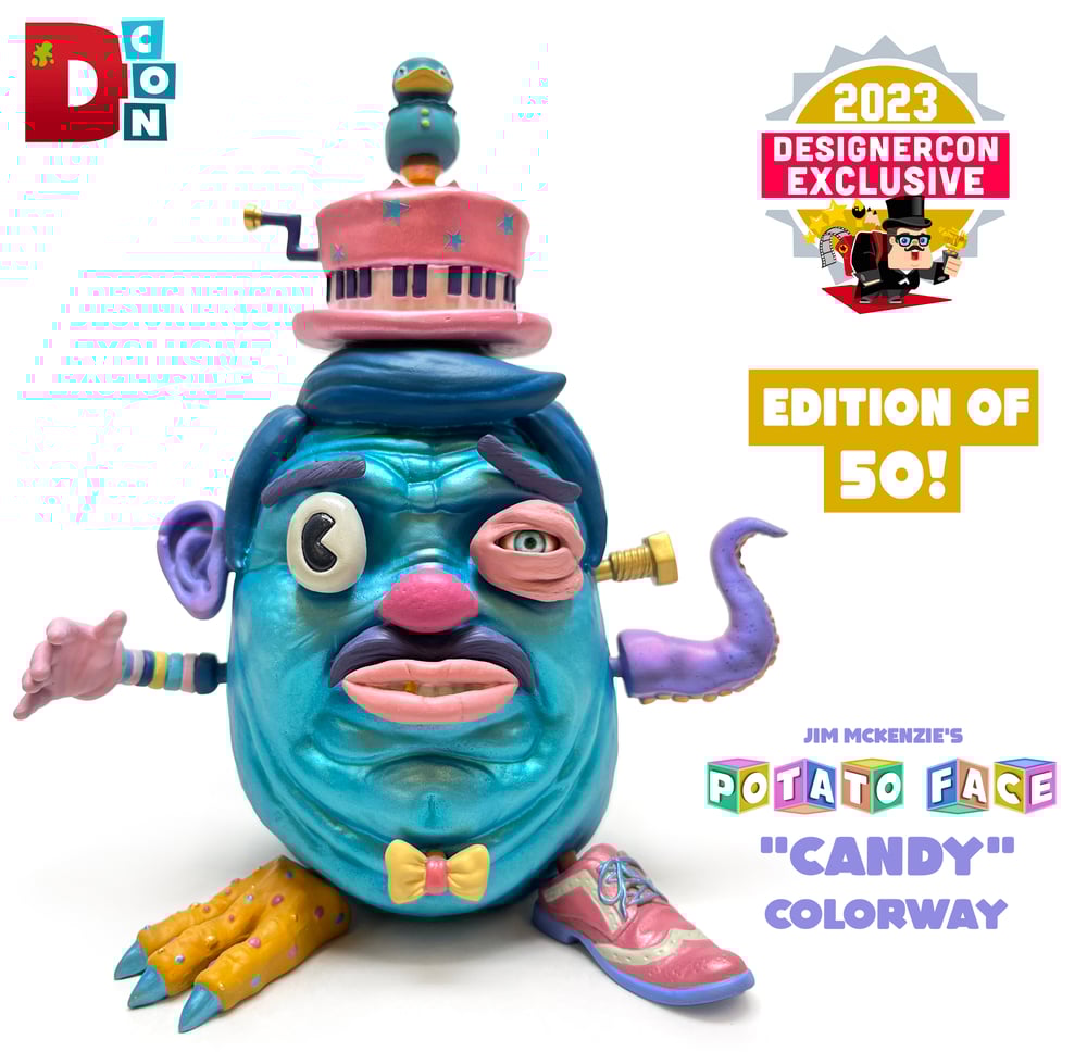 Image of Potato Face “Candy” Colorway Resin Figurine by Jim McKenzie. Limited Ed. of 50