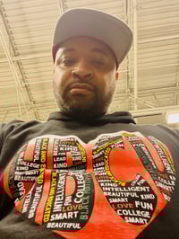 Image 3 of HBCU LOVE / LADIES CUT & UNISEX LONG SLEEVE HOODIE SHIRT (Black)