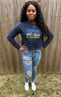 Image 1 of STILLMAN COLLEGE TIGER CROP TOP (Ladies Cut Only / Navy Blue)