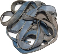 Image 4 of 1PC. BLUE BAYOU 42" hand dyed wrist wrap bracelet silk ribbon/by COLOR KISSED SILK