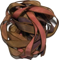 Image 5 of 1PC. CAJUN 42" hand dyed wrist wrap bracelet silk ribbon/by COLOR KISSED SILK