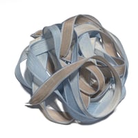 Image 1 of 1PC.  SAND DOLLARS  42" hand dyed wrist wrap bracelet silk ribbon/by COLOR KISSED SILK