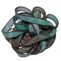 Image 1 of 1PC.  MINT CHIP 42" hand dyed wrist wrap bracelet silk ribbon/by COLOR KISSED SILK
