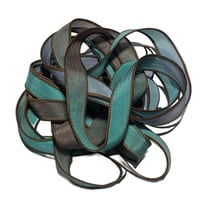 Image 3 of 1PC.  MINT CHIP 42" hand dyed wrist wrap bracelet silk ribbon/by COLOR KISSED SILK