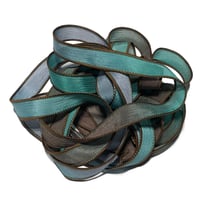 Image 4 of 1PC.  MINT CHIP 42" hand dyed wrist wrap bracelet silk ribbon/by COLOR KISSED SILK