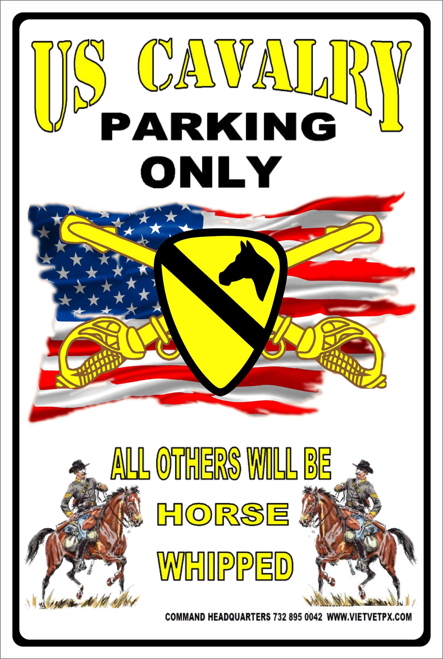 Image of Veteran US Cavalry No Parking Sign