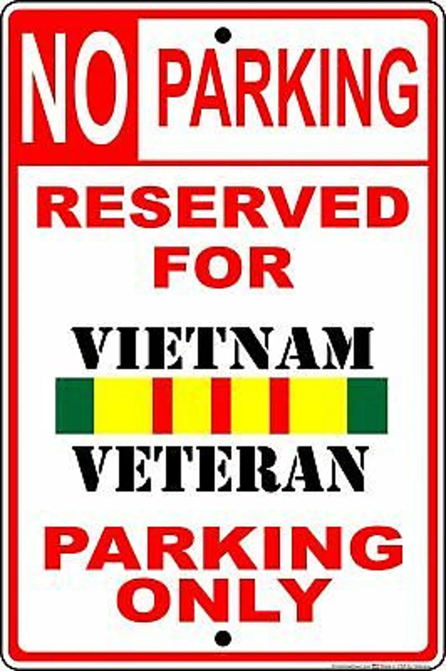 Image of Vietnam Veteran No Parking Metal Sign