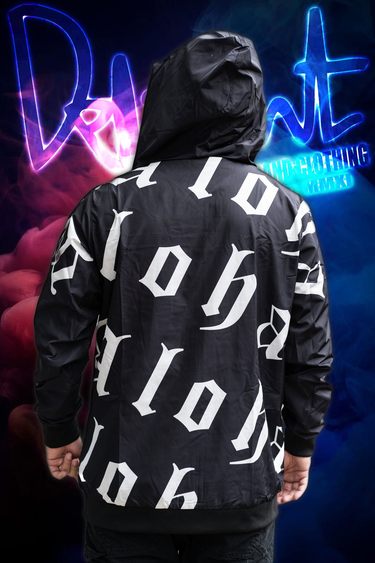 Aloha All Over Black Windbreaker