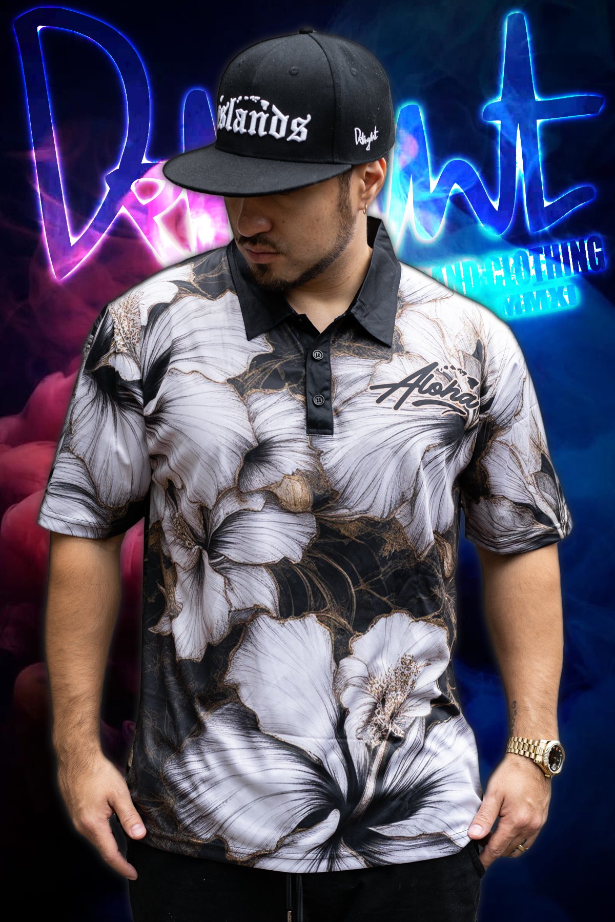 (Kids and Adult Sizes) Aloha Islands - Vintage Hibiscus Polo