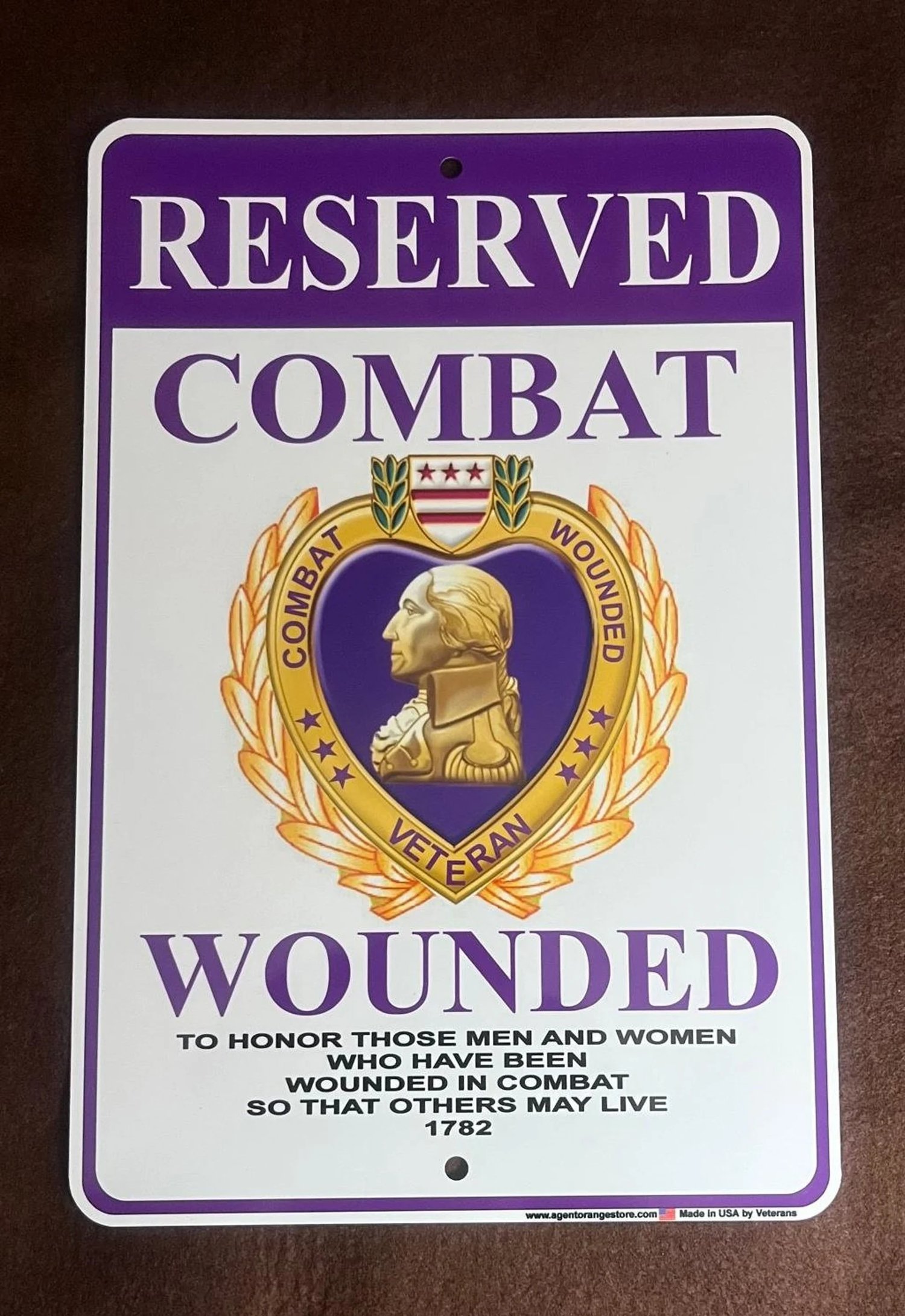Image of Veteran Combat Wounded Reserved Parking Metal Sign