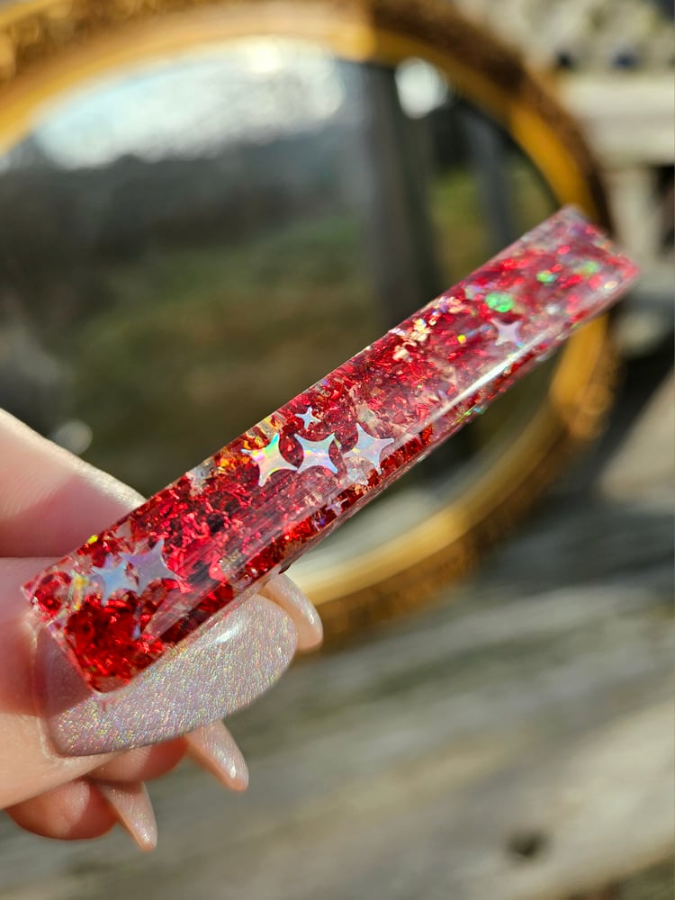 Image of Red Holiday Barrette- Bar Style