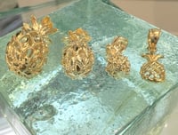 Image 3 of 14k solid gold Hawaiian pineapple pendant 