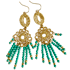 LAST PAIR - Gold Filigree Turquoise Fringe Earrings  Image 2