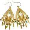 Ltd Ed - Gold Filigree Turquoise Droplet Earrings