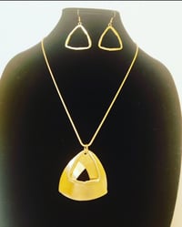 Image 2 of Gold Geometric Pyramid Necklace Set