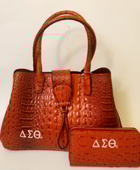 Image 1 of Animal Skin Vegan Tote with Wallet