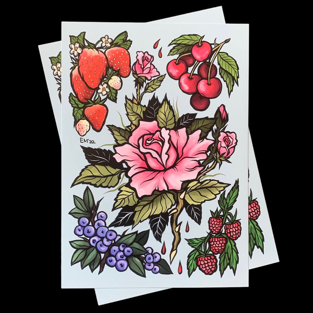 Flower Berry Emetic Art Print