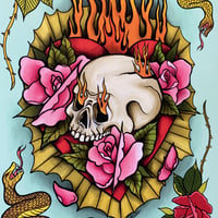 Image 3 of Burning Skull Emetic Art Print