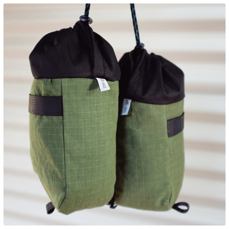 Image of UPCYCLED Booti Feeder: Green Canvas Feedbag
