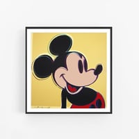 Image 1 of Andy Warhol - Mickey Mouse Yellow, Giclee Print, Square Poster