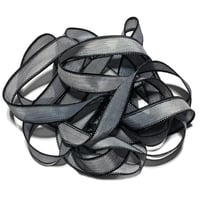 Image 2 of 1PC. HOUNDSTOOTH 42" hand dyed wrist wrap bracelet silk ribbon/by COLOR KISSED SILK