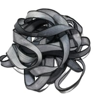 Image 1 of 1PC. HOUNDSTOOTH 42" hand dyed wrist wrap bracelet silk ribbon/by COLOR KISSED SILK