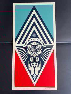Image of Shepard Fairey - Cultivate Harmony, Original Limited Edition Screen Print 0f 500, 12x24 inches