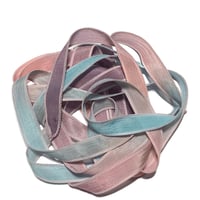 Image 2 of 1PC. SNAP DRAGONS 42" hand dyed wrist wrap bracelet silk ribbon/by COLOR KISSED SILK