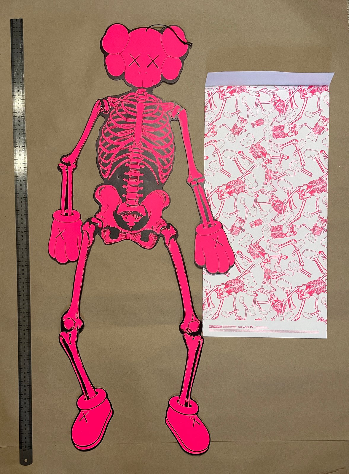 KAWS Skeleton Board Cutout Ornament Bone/Green/Orange/Pink