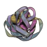 Image 3 of 1PC. HUMMING BIRD  42" hand dyed wrist wrap bracelet silk ribbon/by COLOR KISSED SILK