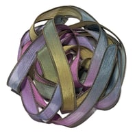 Image 1 of 1PC. HUMMING BIRD  42" hand dyed wrist wrap bracelet silk ribbon/by COLOR KISSED SILK