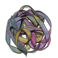 Image 4 of 1PC. HUMMING BIRD  42" hand dyed wrist wrap bracelet silk ribbon/by COLOR KISSED SILK